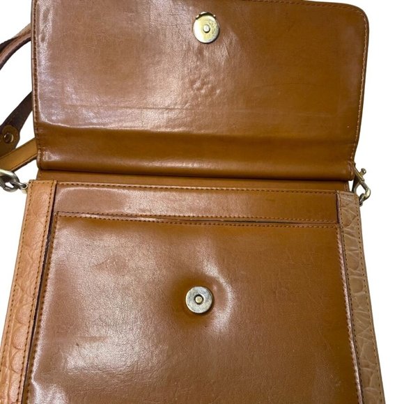 Vintage Belle Rose Black Leather Crossbody Bag Multi Pocket Organizer Handbag u - Picture 6 of 11